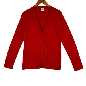 Cabi‎ Red Ribbed Knit Button Front Passage Cardigan Sweater Women's Medium 3888